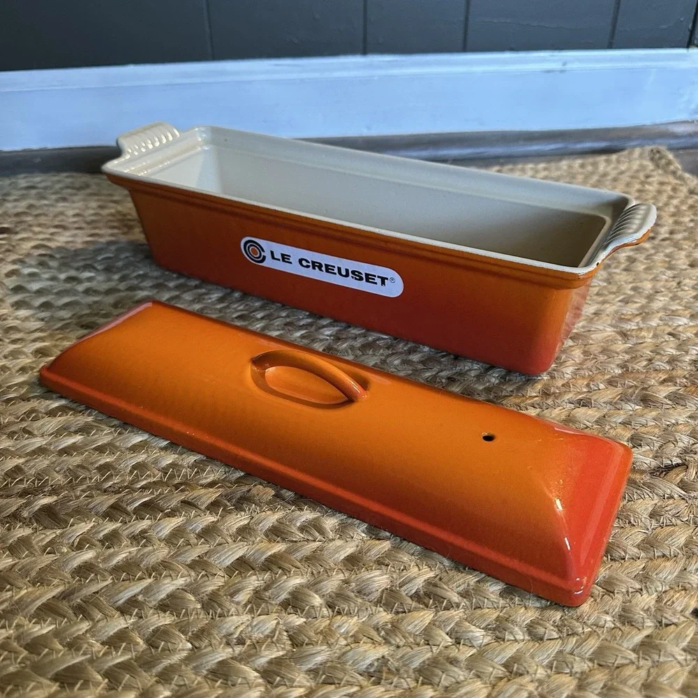 Le Creuset #32 Vintage Terrine‎ Flame Cast Iron & Enamel Loaf Pan 12